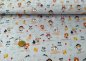 Preview: Benny organic cotton poplin grey fabric with animal figures as pirates